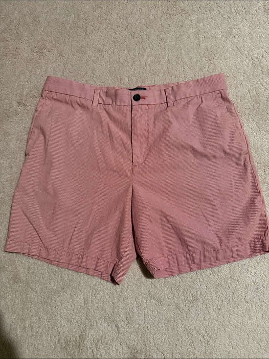 Banana Republic Other - Banana Republic Men's Brick Red and White Striped Flat Front Aiden Shorts